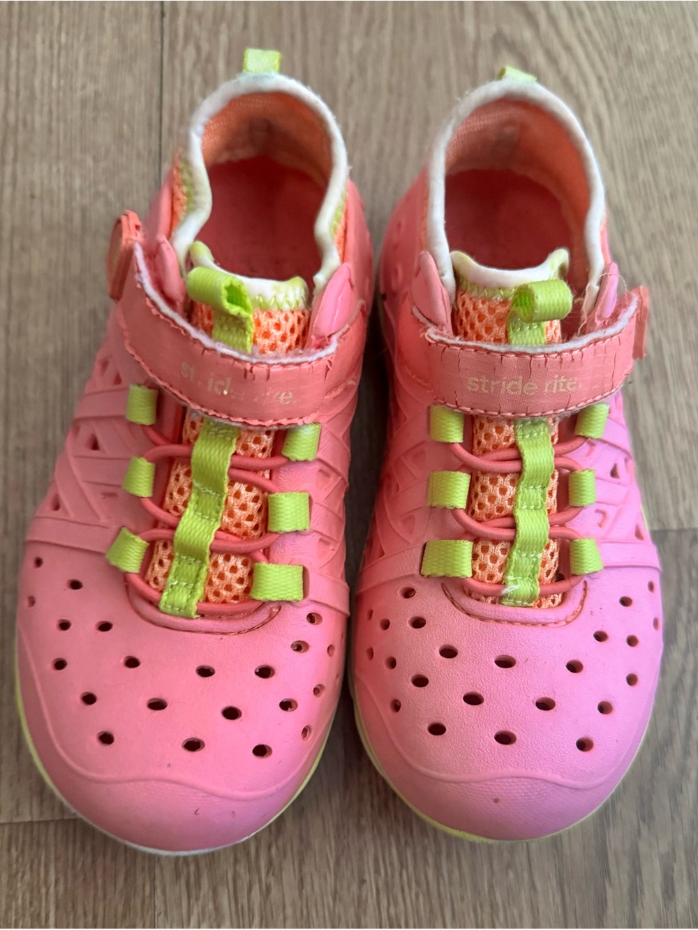 Stride Rite Pink and Lime Kids' Water Shoes